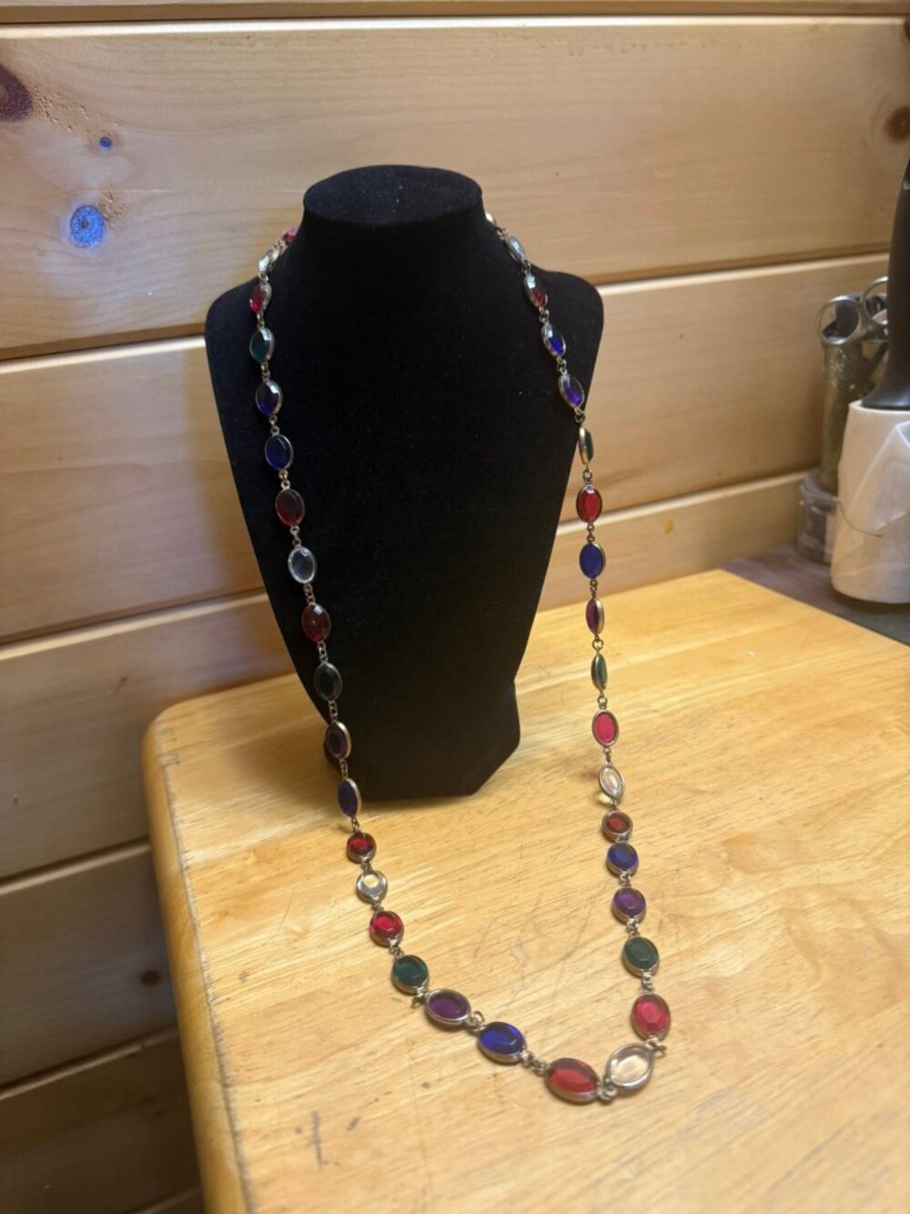 Coloured Beaded Necklace 34 Inches Long